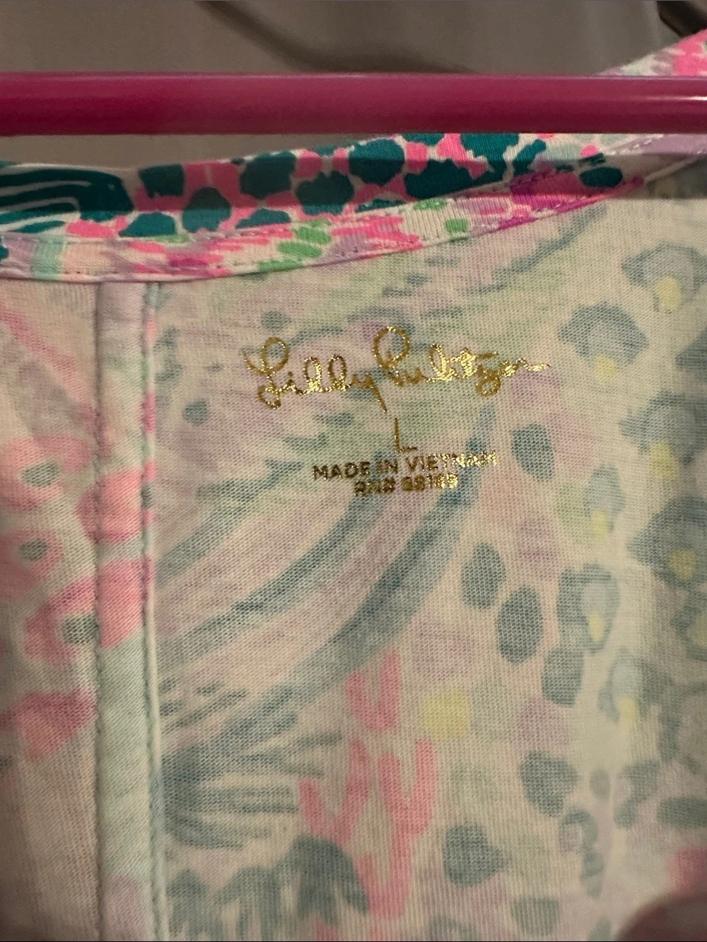 Lilly Pulitzer Floral Mini Dress in Pink & Green Like New - Picture 4 of 6
